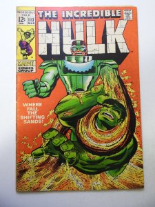 The incredible Hulk #113 (1969) VG Condition moisture stains
