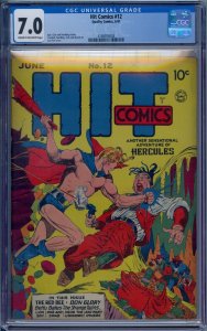 HIT COMICS #12 CGC 7.0 HERCULES RED BEE DON GLORY BETTY BATES LOU FINE COVER