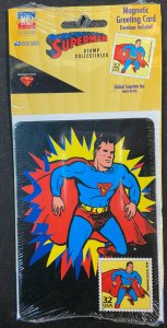 SUPERMAN MAGNETIC GREETING CARD STAMP COLLECTIBLES UNOPENED 1998