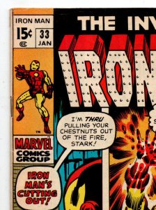 Invincible Iron Man #33 - 1st appearance Spymaster - KEY - 1971 - VG/FN