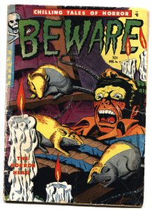 BEWARE #11 1952-YOUTHFUL-HORROR TORTURE-VIOLENCE-BONDAGE-PRE-CODE 