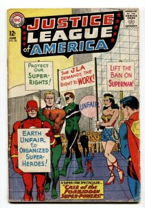 JUSTICE LEAGUE OF AMERICA #28-STRIKE COVER-SUPERMAN VG-