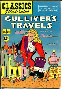 Classics Illustrated #16 HRN 89 1944-Gilberton-Gulliver's Travels--VF- 