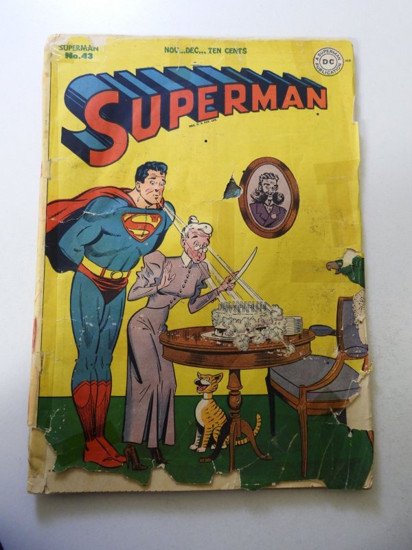 Superman #43 (1946) PR Condition missing back cover, tape fc and spine