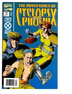 4 The Adventures of Cyclops and Phoenix Marvel Comic Books # 1 2 3 4 X-Men CB4
