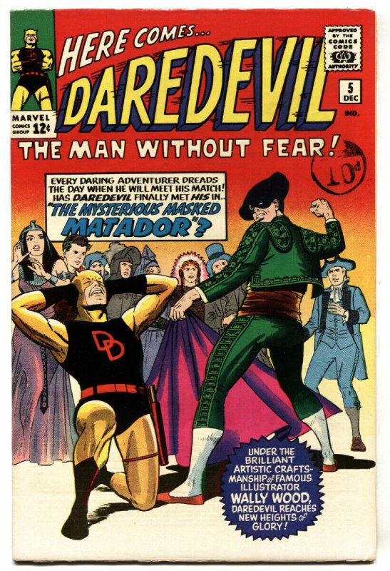 Daredevil #5 comic book 1964-Marvel-Wally Wood-Yellow costume vf+