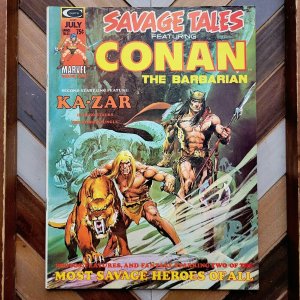 SAVAGE TALES feat CONAN #5 VF (Marvel 1974) KA-ZAR / NEAL ADAMS Cover Art