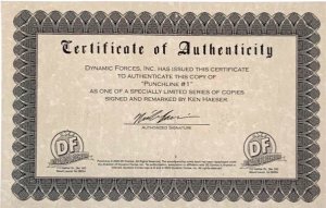 PUNCHLINE #1 HAND-DRAWN SKETCH/SIGNED KEN HAESER W/COA.