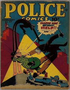Police Comics #27 Quality 1944 CGC 1.8 GD- Jack Cole Plastic Man W Eisner Spirit