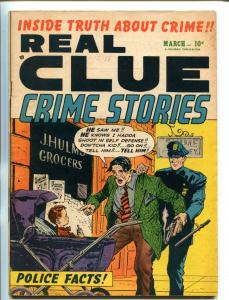 REAL CLUE CRIME STORIES VOL 6 #1 1951-HILLMAN-VIOLENT PRE-CODE CRIME-BIRO-good