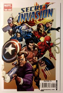 Secret Invasion #8 (9.2, 2009) Variant Cover, 1st Team App Dark Illuminati