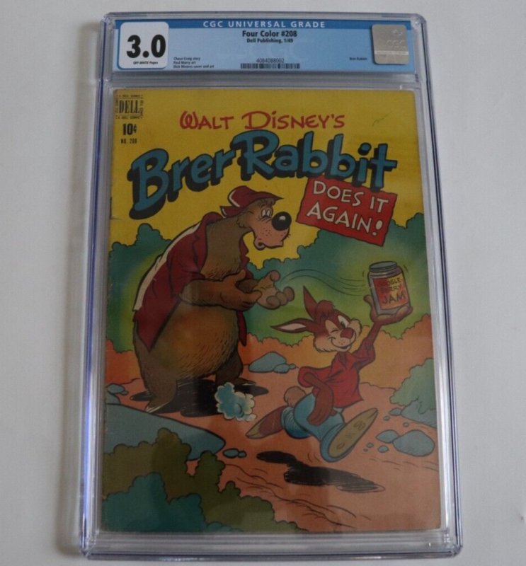 Disneys Four Color #208 Brer Rabbit CGC 3.0 1949 Dell Comics