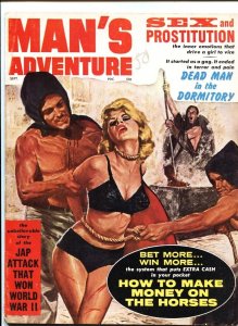 MAN’S ADVENTURE-SEPT 1962- WEIRD MENACE BOUND BLONDE-CHEESECAKE-WAR--FINE