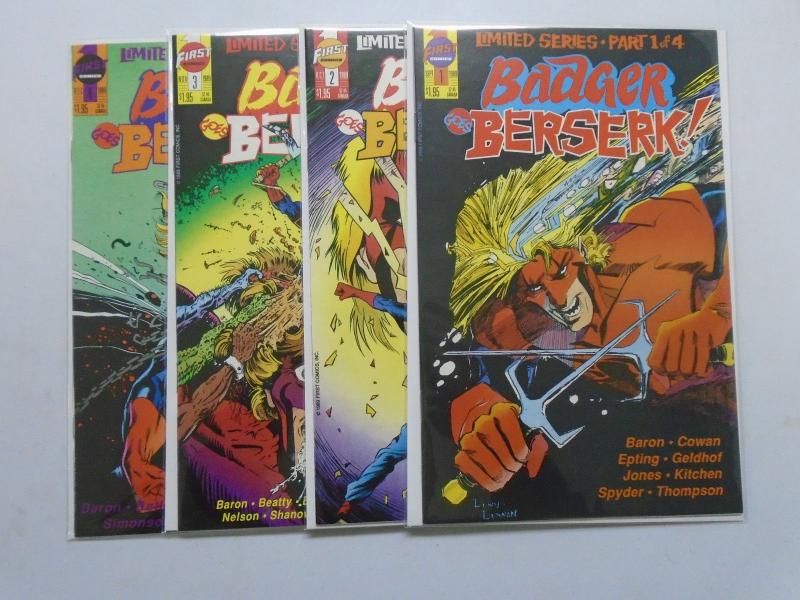 Badger Goes Berserk, Set:#1-4, 8.5/VF+ (1989)