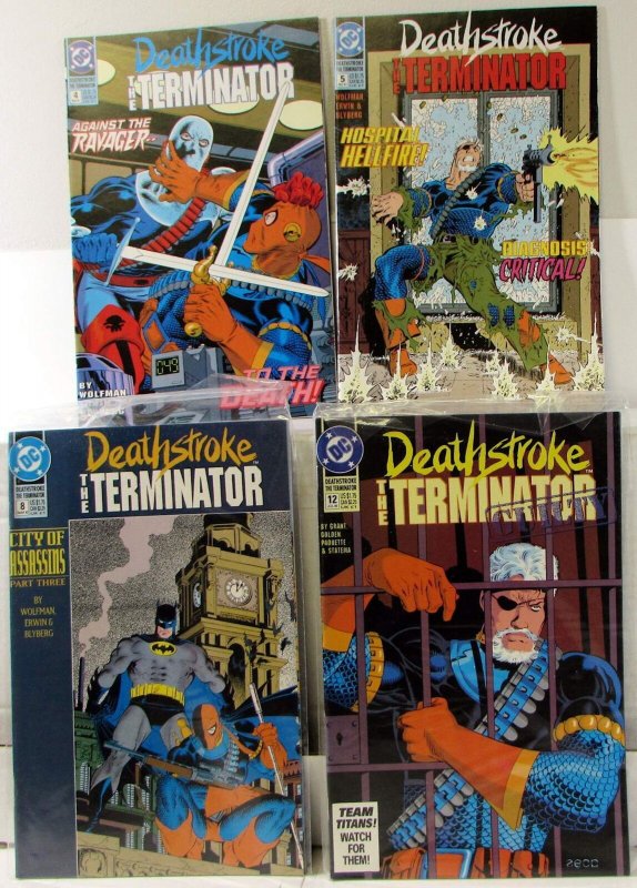 Deathstroke the Terminator Lot of 4 #4, 5, 8, 12 (1991) DC 9.2- Ravager Comics