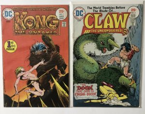 Lot Of 2 Dc Comics Bronze Age  Kong The Untamed #1 + Claw The Unconquered #2 