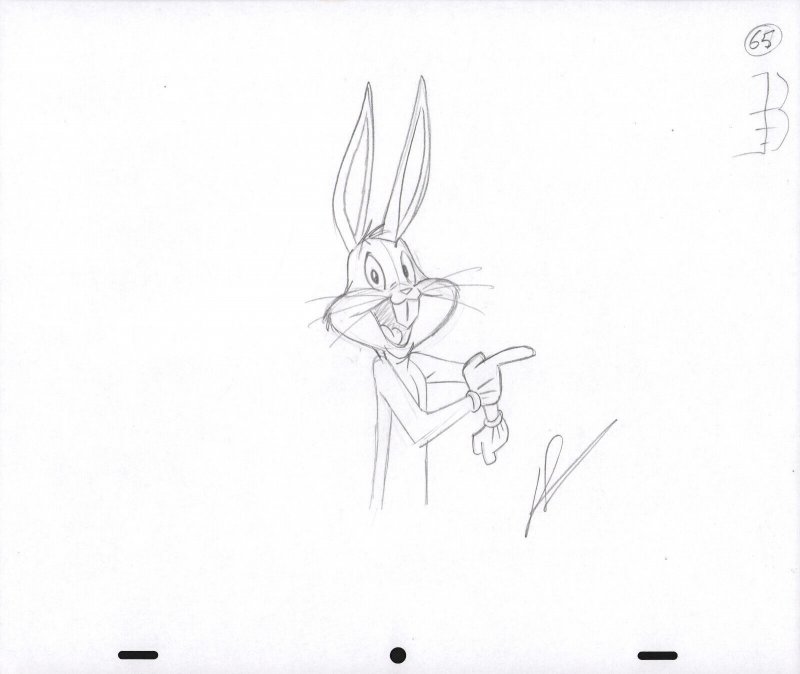 Bugs Bunny Animation Pencil Art - 65 - Pointing