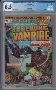 ADVENTURE INTO FEAR 24 CGC 6.5 FN+ Blade Vs Morbius SpiderMan Villain UK Variant