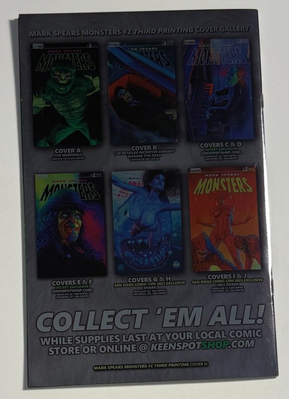 Mark Spears Monsters #2 3rd print SDCC Shark Week Foil Variant