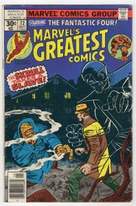 Marvel's Greatest Comics #72 ORIGINAL Vintage 1977 Reprints Fantastic Four #90