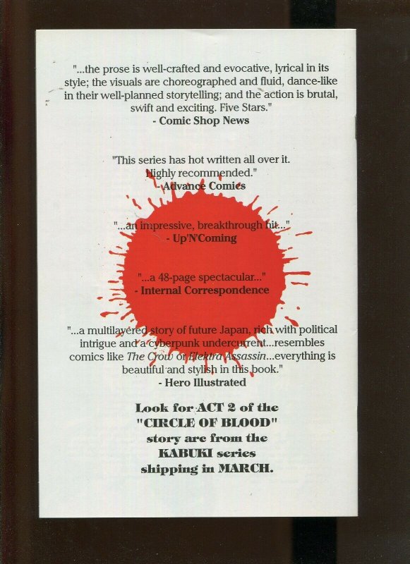 KABUKI: CIRCLE OF BLOOD #1 (9.2)NM- 1995