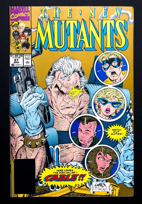 New Mutants #87 (1990) - [KEY] 1st Full App of Cable, 2nd Print Gold Cover - FN