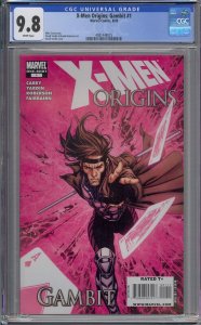 X-MEN ORIGINS: GAMBIT #1 CGC 9.8 SUPER HTF IN 9.8 WHITE PAGES