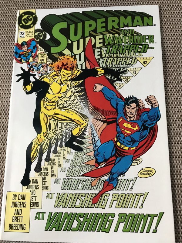 SUPERMAN #73 : DC 11/92 NM; Waverider storyline, Dan Jurgens