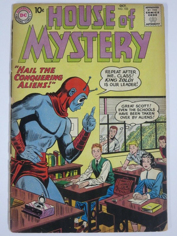 HOUSE OF MYSTERY #103 (DC,10/1960) FAIR for book spine split, otherwise VG