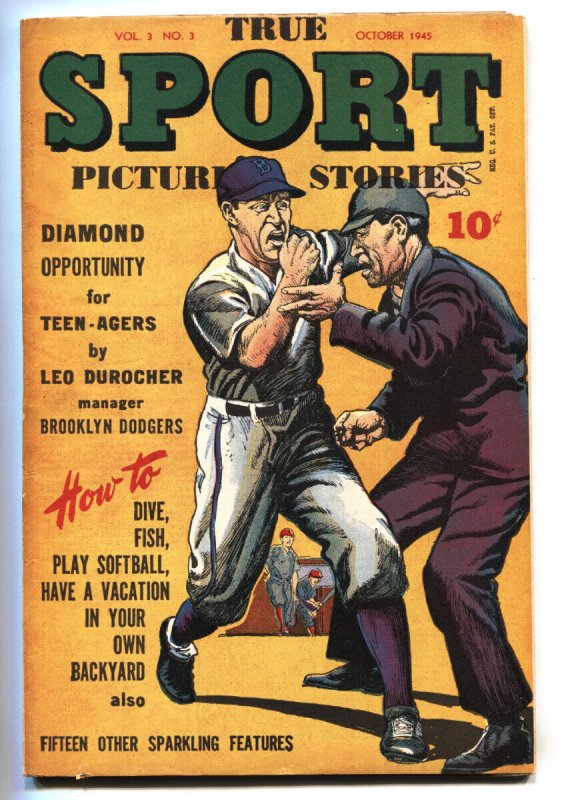 True Sport Picture Stories Vol 3 #3-1945-Leo Durocher-Art Tatum-comic book