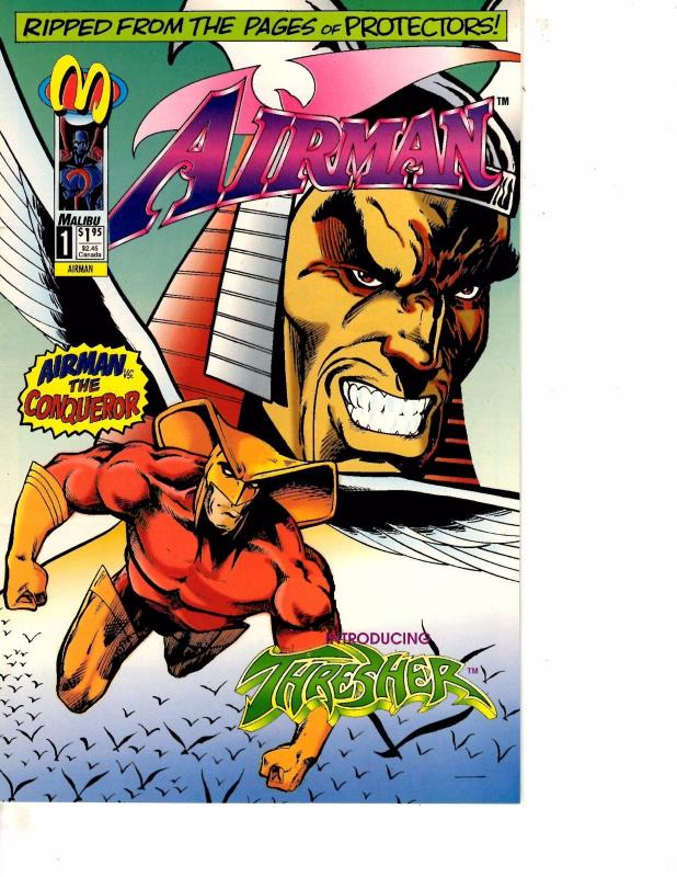 Lot Of 2 Comic Books Mushroom Araknis #2 and Malibu Airman #1   MS20