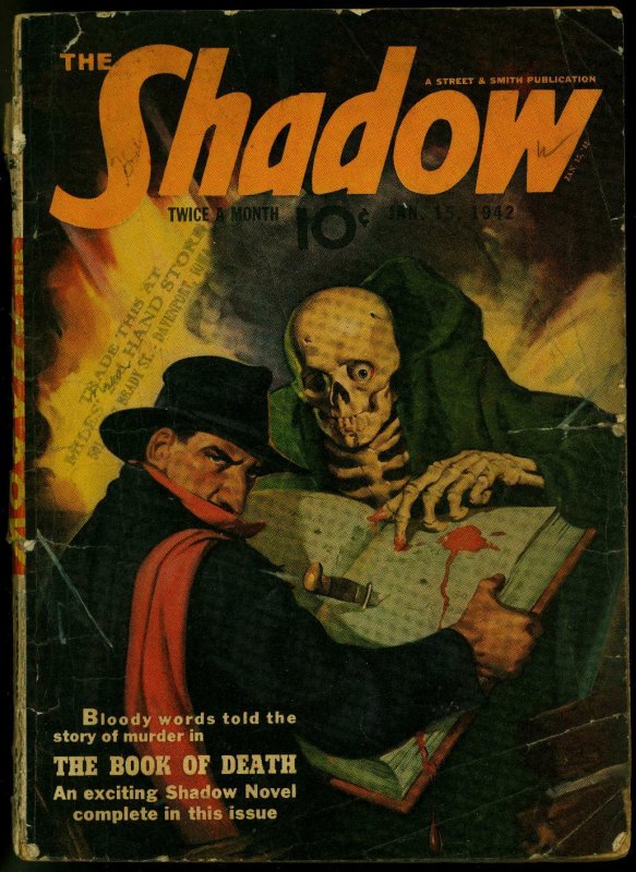 The Shadow Pulp January 15 1942- Book of Death- Skull cover G