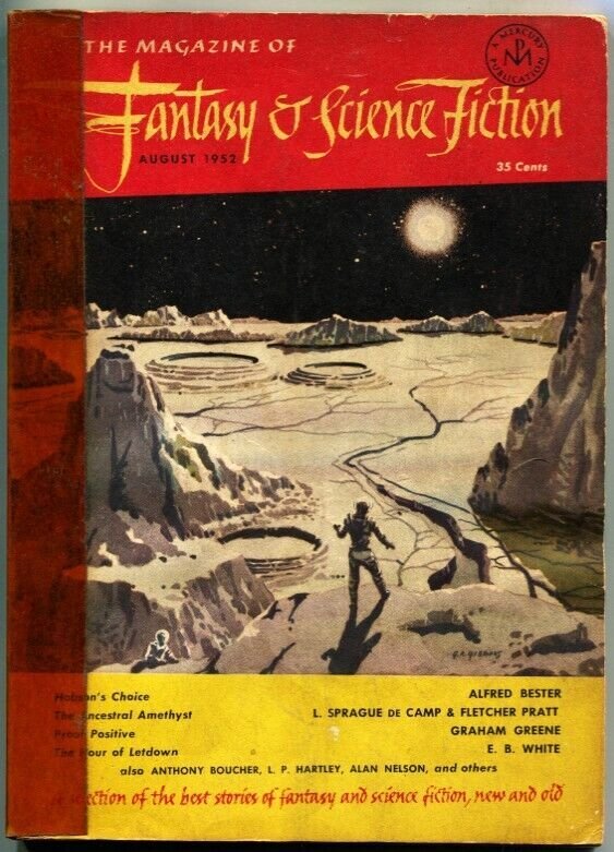 MAGAZINE OF FANTASY AND SCIENCE FICTION-Aug 1952-Science Fiction Pulp Thrills