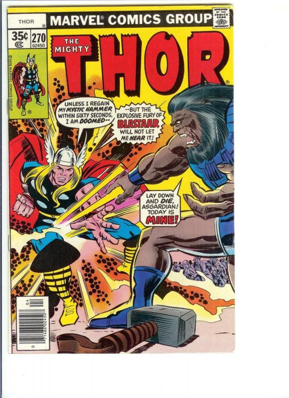 Thor #270 - Bronze Age - Vol. 1, April, 1978 (VF)