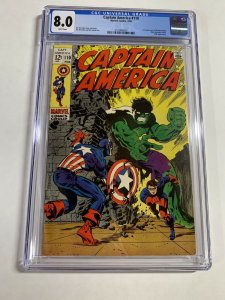 Captain America 110 Cgc 8.0 White Pages Marvel Silver Age