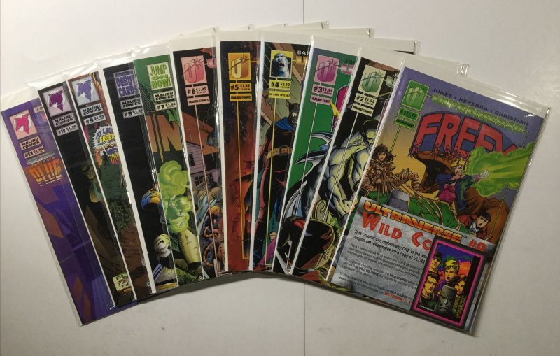 Freex 1-11 1 2 3 4 5 6 7 8 9 10 11 Lot Run Set Near Mint Nm Malibu Comics