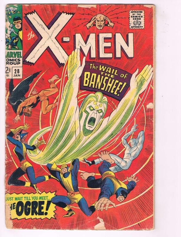 (Uncanny) X-Men # 28 GD Marvel Comic Book Silver Age Angel Beast Iceman MS1