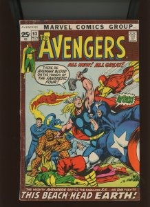 (1971) The Avengers #93: BRONZE AGE! KEY! KREE-SKRULL WAR: PART 5! (4.0)