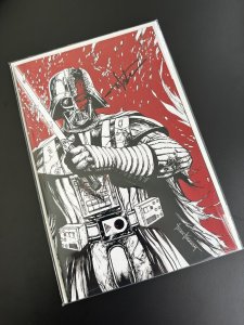 Star Wars Darth Vader Black White & Red #1 NM- Battle Damage Var. Signed Kirkham