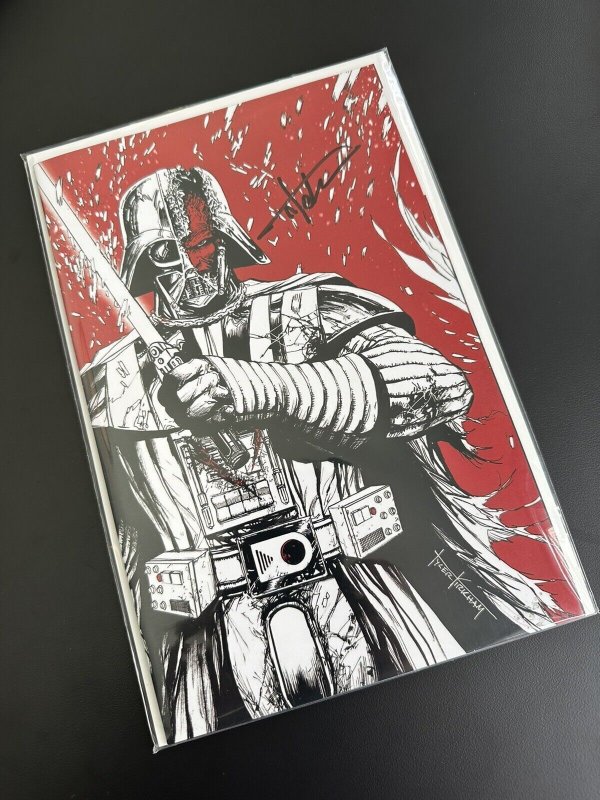 Star Wars Darth Vader Black White & Red #1 NM- Battle Damage Var. Signed Kirkham