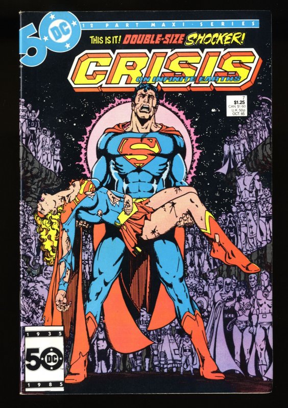 Crisis on Infinite Earths #7 VF+ 8.5 Death of Supergirl!