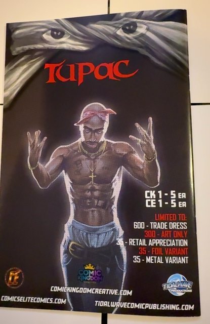 TIDAL WAVE COMICS TUPAC #1 TRADE VARIANT BLACK COVER RAPPER K78