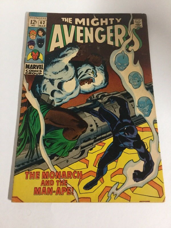 Avengers 62 Vg+ Very Good+ 4.5 1st M’Baku Marvel Comics Silver Age