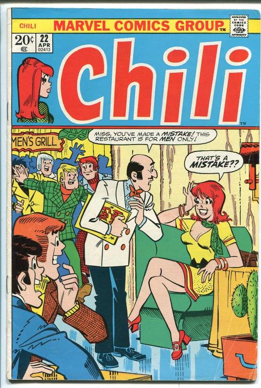 CHILI  #22 1973-MARVEL-MILLIE THE MODEL-FASHIONS-GOOD GIRL ART-vg