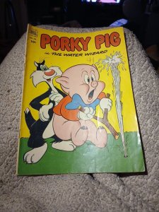 DELL FOUR COLOR #410 PORKY PIG THE WATER WIZARD 1952 w/ SYLVESTER the CAT