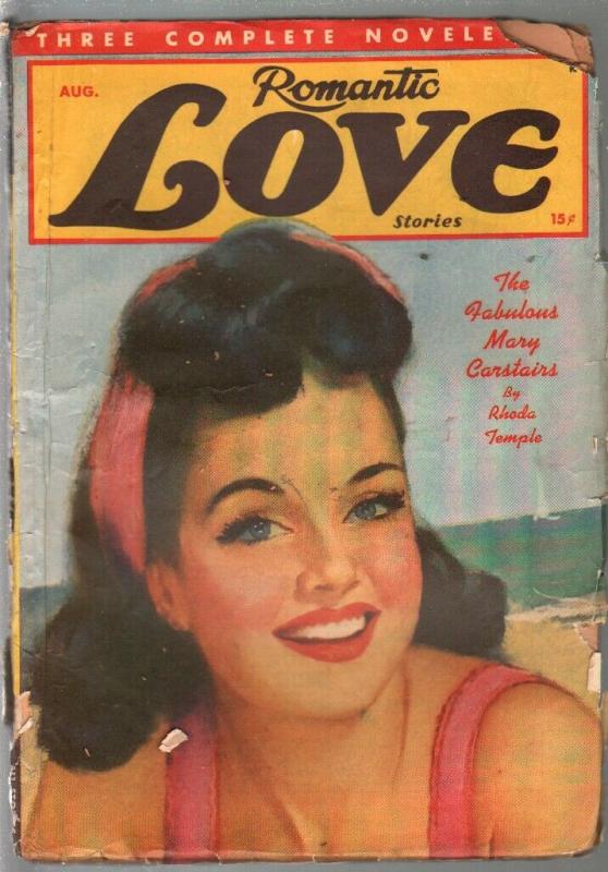 Romantic Love Stories 1/1942-pin-up girl portrait cover-spicy pulp-thrills-FR