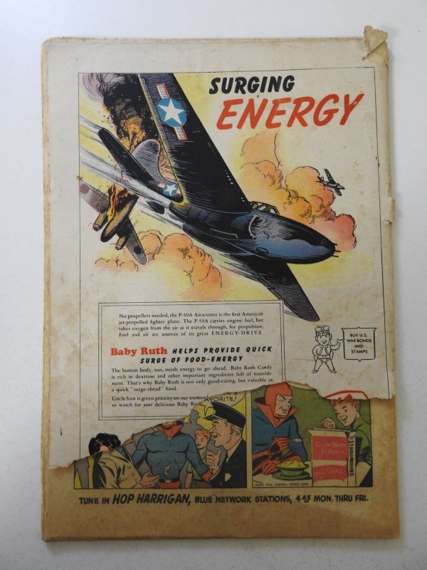 Batman #32 (1945) PR cover detached, 4 in cumulative spine split, moisture stain