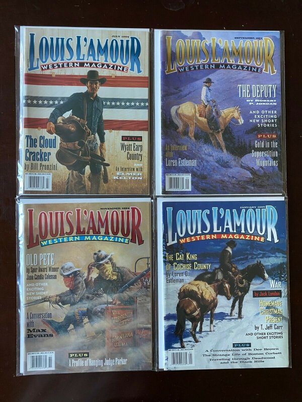 Louis L'Amour Western Magazine lot 10 different issues avg 7.0 FN VF  (1994-95)