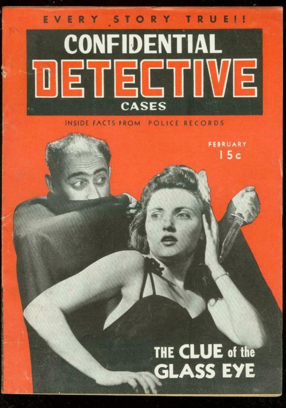 CONFIDENTIAL DETECTIVE CASES FEB 1943-WEIRD MENACE-PULP FN/VF