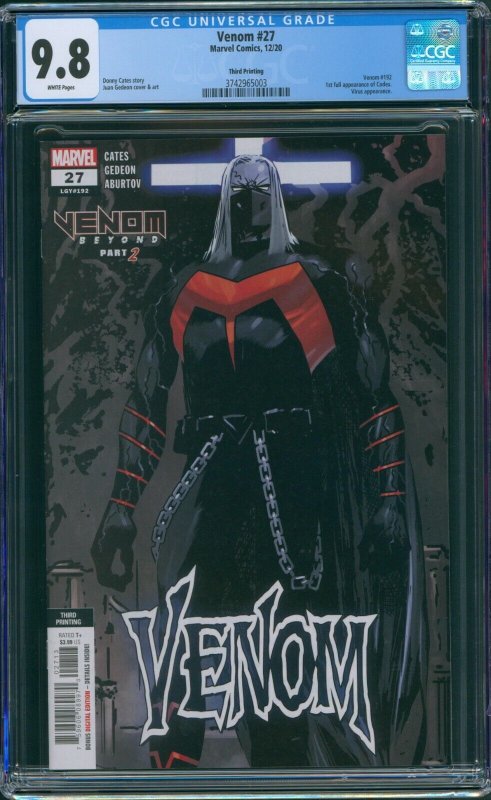 Venom 27 3rd Print CGC 9.8 1st Full Appearance of Codex 2020 Dylan Brock Key